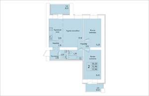 2-к квартира, строящийся дом, 78м2, 5/15 этаж