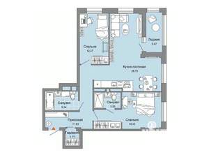 2-к квартира, вторичка, 82м2, 3/8 этаж