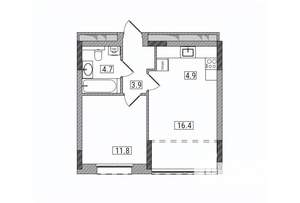 2-к квартира, вторичка, 42м2, 15/17 этаж