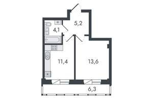1-к квартира, вторичка, 41м2, 16/16 этаж