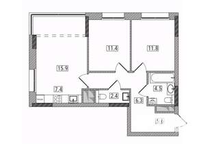 3-к квартира, вторичка, 66м2, 5/17 этаж