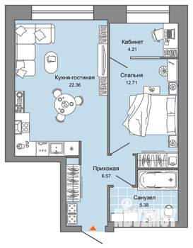 2-к квартира, вторичка, 51м2, 2/9 этаж