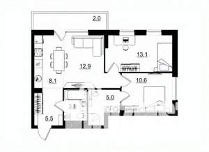 3-к квартира, строящийся дом, 61м2, 6/11 этаж