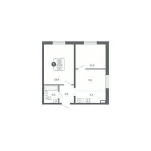 3-к квартира, вторичка, 53м2, 9/17 этаж