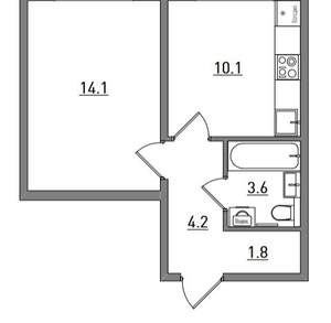 1-к квартира, вторичка, 34м2, 7/17 этаж