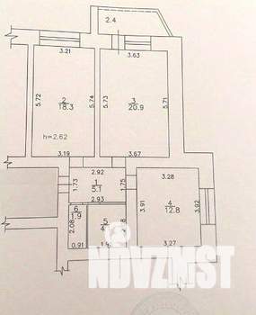2-к квартира, вторичка, 64м2, 7/8 этаж
