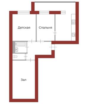 3-к квартира, вторичка, 60м2, 16/16 этаж