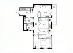 3-к квартира, строящийся дом, 74м2, 6/11 этаж
