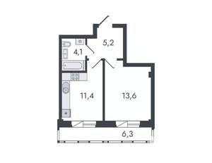 1-к квартира, вторичка, 41м2, 11/16 этаж