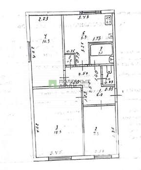 3-к квартира, вторичка, 52м2, 1/2 этаж