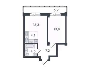 2-к квартира, вторичка, 50м2, 4/16 этаж