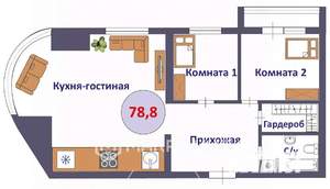 3-к квартира, вторичка, 79м2, 8/20 этаж