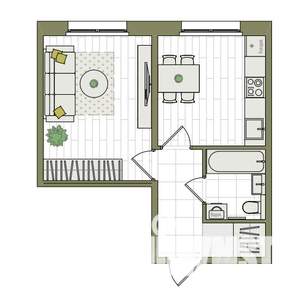 1-к квартира, вторичка, 33м2, 8/17 этаж