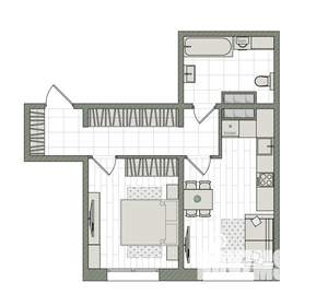 1-к квартира, вторичка, 44м2, 1/16 этаж