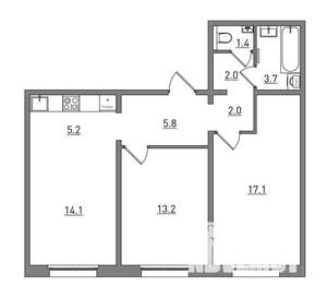 3-к квартира, вторичка, 65м2, 14/17 этаж
