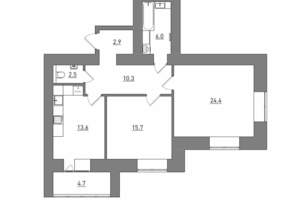 2-к квартира, вторичка, 80м2, 8/12 этаж