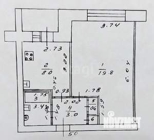 1-к квартира, вторичка, 35м2, 4/5 этаж