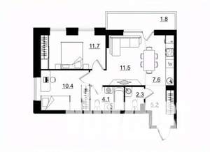 3-к квартира, вторичка, 55м2, 7/11 этаж