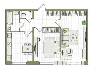 2-к квартира, вторичка, 57м2, 9/17 этаж