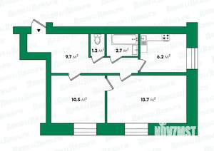 2-к квартира, вторичка, 44м2, 5/5 этаж