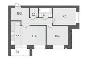 3-к квартира, вторичка, 57м2, 8/9 этаж