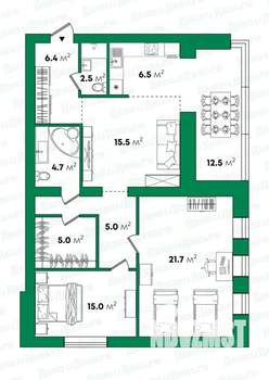3-к квартира, вторичка, 95м2, 2/4 этаж