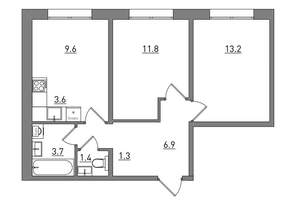 3-к квартира, вторичка, 53м2, 5/16 этаж