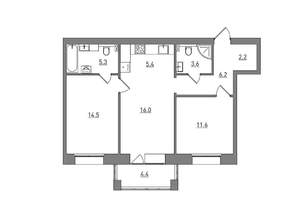 3-к квартира, вторичка, 69м2, 4/6 этаж