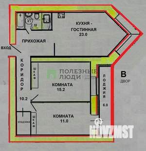 3-к квартира, вторичка, 68м2, 5/12 этаж