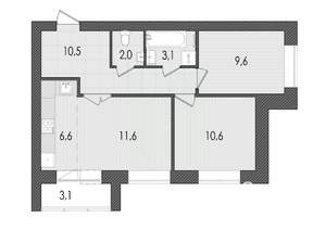 3-к квартира, вторичка, 57м2, 9/9 этаж