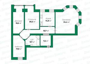 4-к квартира, вторичка, 140м2, 4/5 этаж
