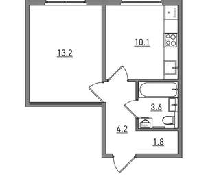 1-к квартира, вторичка, 33м2, 2/17 этаж