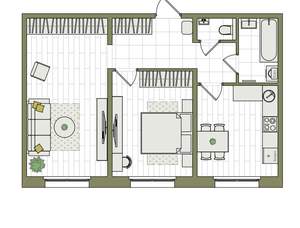 2-к квартира, вторичка, 57м2, 4/17 этаж
