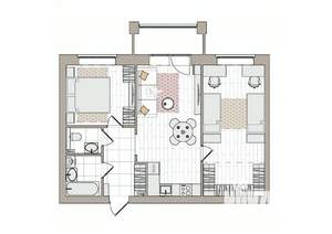 3-к квартира, вторичка, 66м2, 6/7 этаж