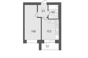1-к квартира, вторичка, 36м2, 9/9 этаж