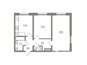 2-к квартира, вторичка, 59м2, 4/17 этаж