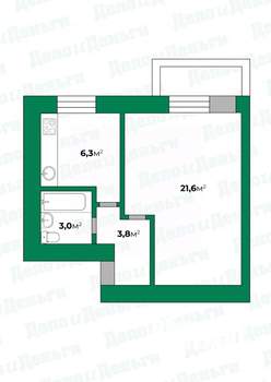 1-к квартира, вторичка, 35м2, 2/5 этаж