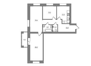 3-к квартира, вторичка, 84м2, 6/7 этаж