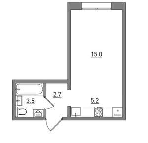 Студия квартира, вторичка, 26м2, 5/16 этаж
