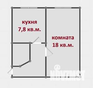 1-к квартира, вторичка, 36м2, 1/2 этаж