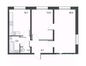 2-к квартира, вторичка, 60м2, 16/17 этаж