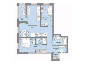 2-к квартира, вторичка, 82м2, 7/8 этаж