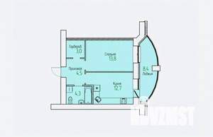 1-к квартира, строящийся дом, 43м2, 4/14 этаж
