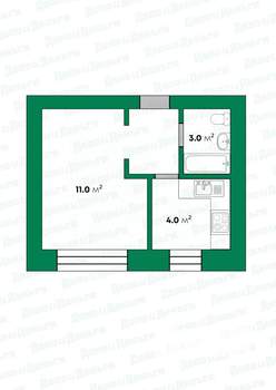 1-к квартира, вторичка, 20м2, 6/9 этаж