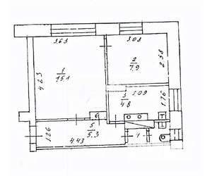 2-к квартира, вторичка, 33м2, 1/2 этаж