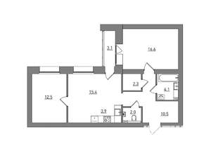 3-к квартира, вторичка, 70м2, 6/6 этаж