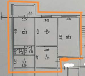 2-к квартира, вторичка, 61м2, 6/10 этаж