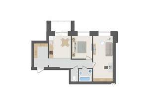 2-к квартира, вторичка, 60м2, 9/9 этаж