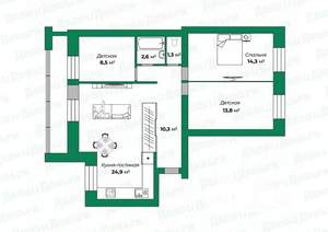 3-к квартира, вторичка, 76м2, 4/9 этаж