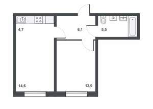 2-к квартира, вторичка, 44м2, 4/17 этаж